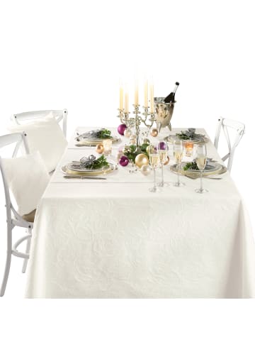 Pichler Jacquard, Baumwollmischung Tischdecke Cordoba in weiß