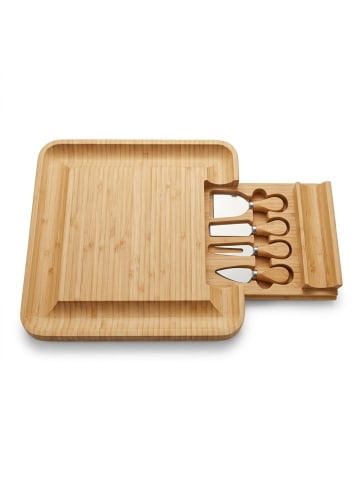 relaxdays Käsebrett in Natur - (B)33 x (H)4 x (T)33 cm