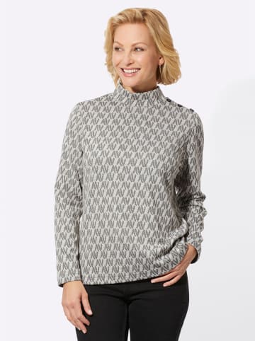 WITT WEIDEN Jacquard-Shirt in hellgrau-schwarz-gemustert