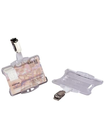 Durable Namensschild für Betriebsausweise mit Clip 54x85 transparent Packung mit 25 Stück