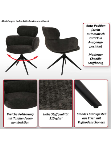 MCW 6er-Set Esszimmerstuhl O77, Anthrazit