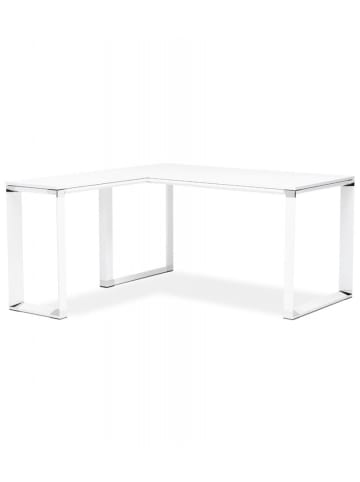 KADIMA DESIGN Eckschreibtisch Holz Metall | Computer Arbeitsplatz weiß in Weiß