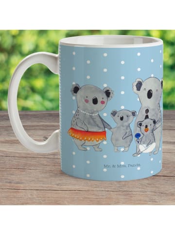 Mr. & Mrs. Panda Mehrwegbecher Koala Familie ohne Spruch in Blau Pastell