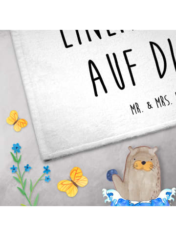 Mr. & Mrs. Panda Handtuch Toast Party mit Spruch in Weiß