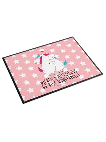 Mr. & Mrs. Panda Schreibunterlage Einhorn Mitteilung mit Spruch in Rot Pastell