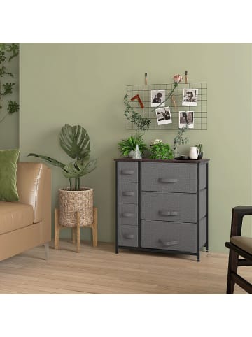 HOMCOM Schubladenschrank-B63,5 x T30 x H71 cm-Dunkelgrau