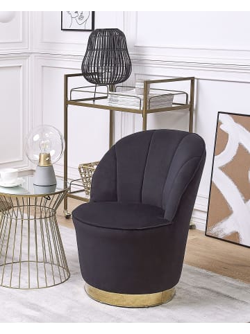 Beliani Sessel ALBY in Schwarz/Gold - (W) 56 x (H) 72 x (L) 61 cm