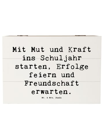 Mr. & Mrs. Panda Aufbewahrungsbox Spruch Mutiger Schulanfang mit... in Weiß