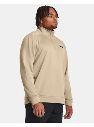 Under Armour Fleecejacke in Khaki/Schwarz