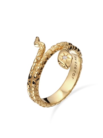 Elli Ring 925 Sterling Silber Schlange in Gold