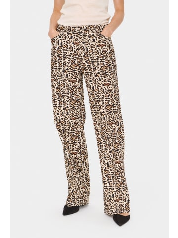 SAINT TROPEZ Casual Hose ZeekaSZ Gerade Passform in Black Denim Leopard
