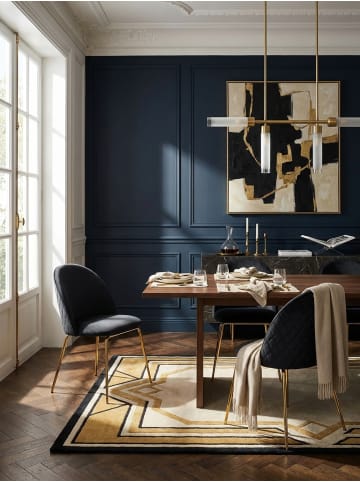 KADIMA DESIGN Design Esszimmerstuhl 2er Set Samt Gepolstert, Küchenstuhl in Schwarz