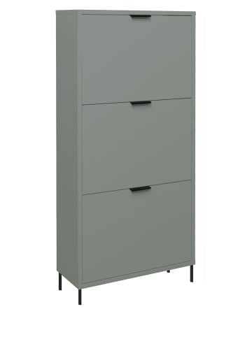 58 aufm Kessel SCHUHSCHRANK Erna 61x25x141 Pinie Green matt Lack