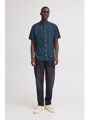 BLEND Kurzarmhemd BHBOBBY Shirt mandarin ss in Blau