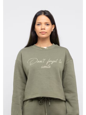 Tom Barron Freizeitanzug Tracksuit Chest Embroidery Metal Deco in khaki