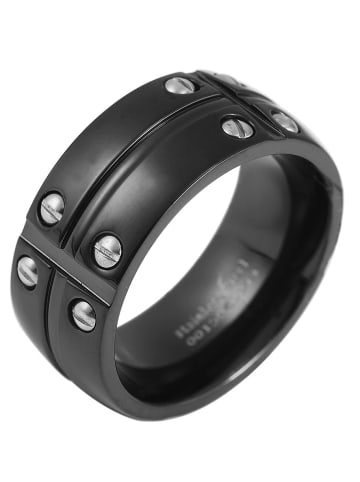 Adeliás Herren Ring aus Edelstahl in schwarz
