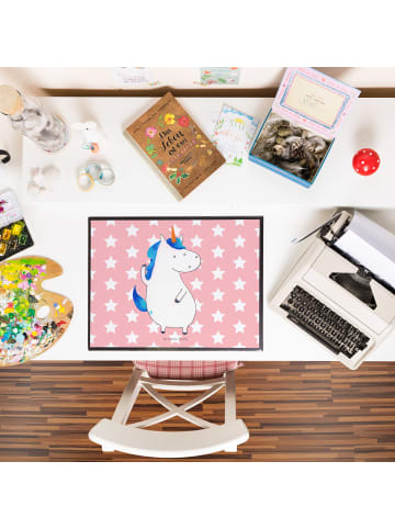 Mr. & Mrs. Panda Tischpad Einhorn Mann ohne Spruch in Rot Pastell