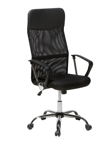 Beliani Bürostuhl DESIGN in Schwarz/Silber - (W) 50 x (H) 117 x (L) 49 cm