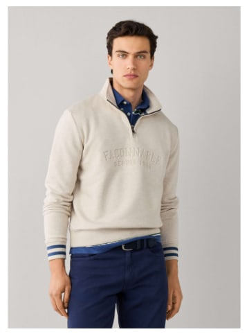 Faconnable Sweatshirt mit halbem Reißverschluss in Beige