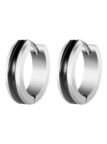 Adeliás Damen Ohrringe – Klappcreole aus Edelstahl in schwarz