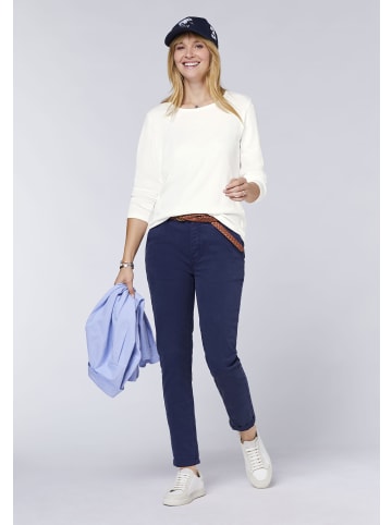 Polo Sylt Langarmshirt im Label-Design in Weiß