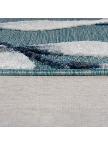 KADIMA DESIGN Eleganter Balkonteppich mit floralem Türkis-Design