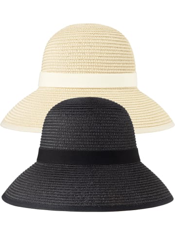 Janice Janice Damen Sonnenhut 2er Set in Schwarz/Beige