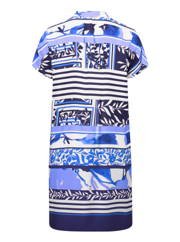 Betty Barclay Sommerkleid mit überschnittenen Ärmeln in Blau/Weiß