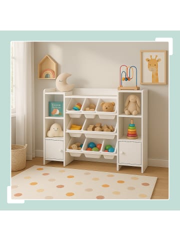 relaxdays Kinderregal in Weiß - (B)139 x (H)94 x (T)30 cm