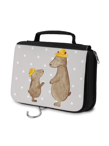 Mr. & Mrs. Panda Kulturbeutel Bären mit Hut ohne Spruch in Grau Pastell