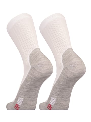 UphillSport Walking-Socken 'WINTER XC' 2er Pack in White/ l.grey