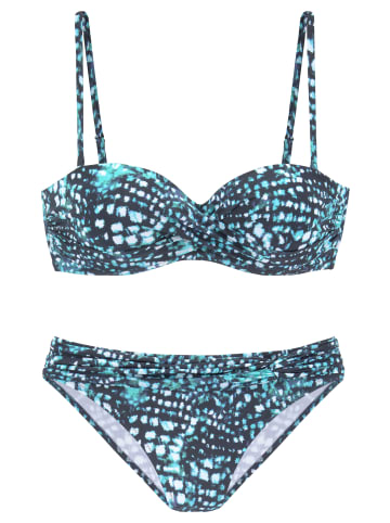 Bruno Banani Bügel-Bandeau-Bikini in marine-bedruckt