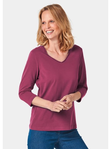 GOLDNER Shirt mit V-Ausschnitt in sangria