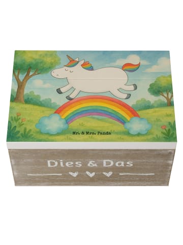 Mr. & Mrs. Panda Erinnerungsbox Einhorn Regenbogen Design ohne S... in Weiß
