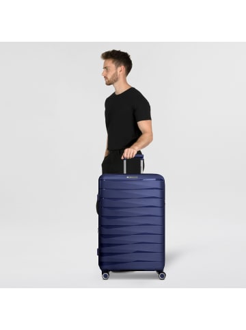 Franky London 4 Rollen Trolley L 74 cm mit Dehnfalte dark blue