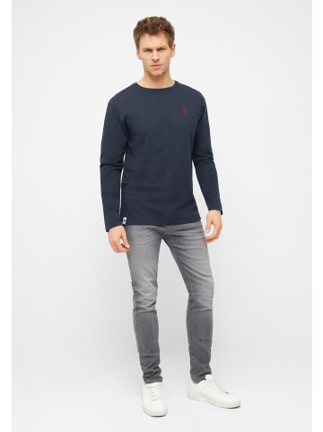 Derbe langärmeliges Freizeithemd Basic Kippes in marineblau