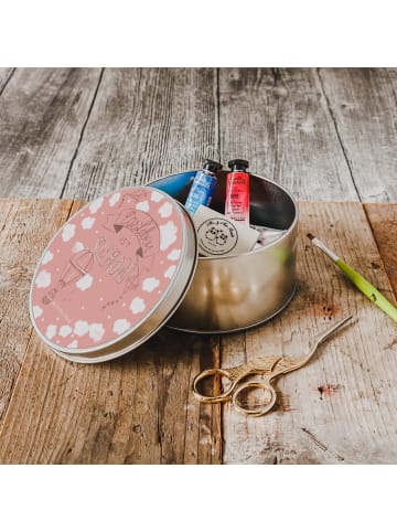 Mr. & Mrs. Panda Kaffeedose Heißluftballon Leben mit Spruch in Bunt