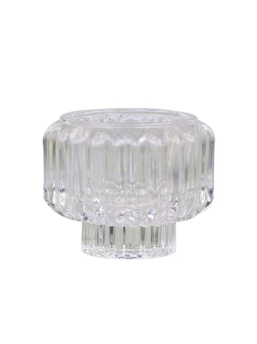 Chic Antique Teelichthalter Rillen in Transparent