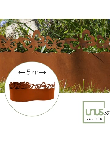 Rasenkante Rost Blumen 21x500 cm in Braun