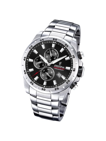 Festina Chronograph-Armbanduhr Festina Timeless Chronograph silber groß (ca. 45mm)
