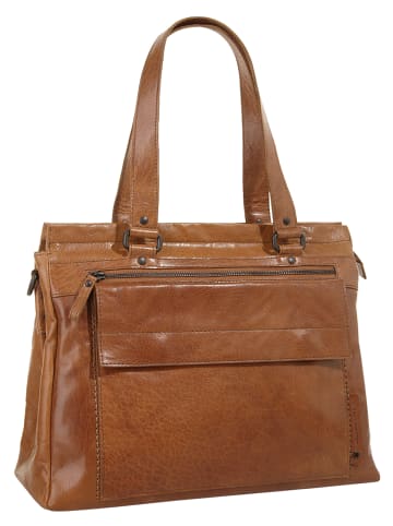 SPIKES & SPARROW Shopper LAPTOP SHOULDERBAG in cognac