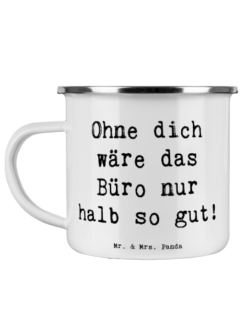 Mr. & Mrs. Panda Camping Emaille Tasse Spruch Sekretärin Beste m... in Weiß