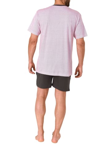 NORMANN kurzarm Schlafanzug Shorty Pyjama - 72114 in dunkelgrau