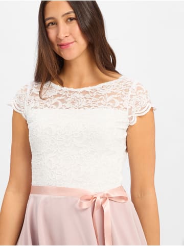 SWING Abendkleid in ecru altrosa - 0001