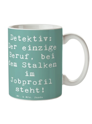 Mr. & Mrs. Panda Tasse Spruch Detektiv Beruf mit Spruch in Meeresbrise