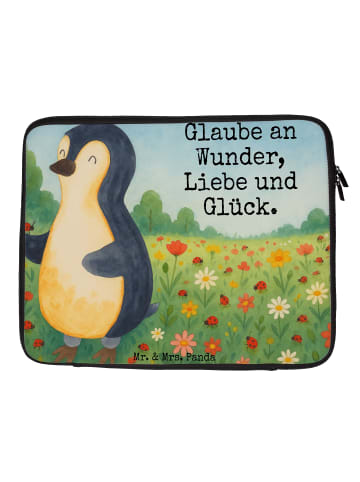Mr. & Mrs. Panda Hülle Laptop Pinguin Marienkäfer Design mit Spruch in Weiß