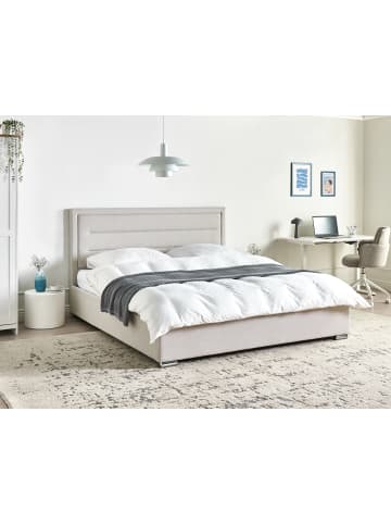 Beliani Doppelbett ROUEN in Beige - (W) 188 x (H) 111 x (L) 214 cm