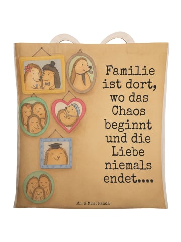 Mr. & Mrs. Panda Einkaufstasche Igel Familie Design mit Spruch in Weiß