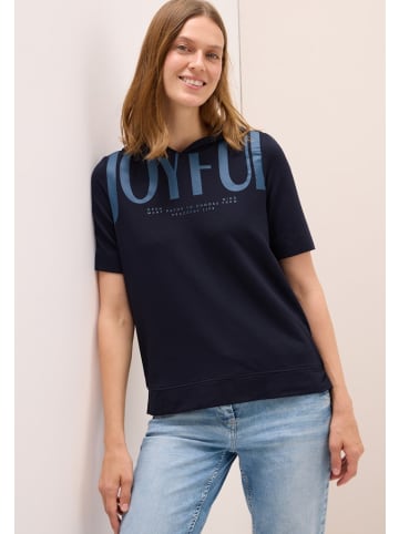 Cecil Kapuzenshirt mit Wording in Blau