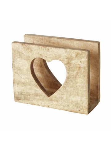 Boltze Serviettenhalter aus Mangoholz LILEA in Beige, (B) 5,4 x (H) 10,3 x (L) 13 cm